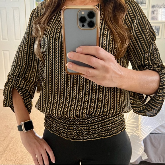 Michael Kors Tops - Michael Kors fitted Black and Gold Women's Top, medium